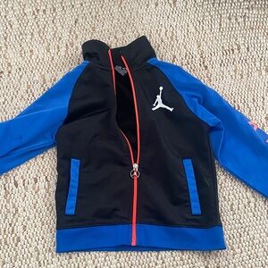 Jordan Kids Black and Blue Zip-Up Hoodie